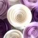 Paper flowers Stemmed - Purple - Lilac - White - wedding - home decor - baby shower Mother's Day you customize any colors