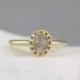 Yellow Gold Raw Diamond Ring - Vintage Style Setting - 14K Gold - Rough Uncut Diamond Engagement Rings -April Birthstone - Anniversary Ring