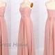 Blush Pink Sweetheart Long Chiffon Bridesmaid Dress/Simple Long Prom Dress/Cheap Homecoming Dress/Beach Wedding Party Dress DH201