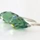 Erinite Green Teardrop Crystal Briolette Earrings - Bridesmaid Jewelry