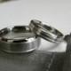 Titanium Ring Set with Silver Inlay, Matching Wedding Bands