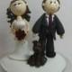 Wedding cake topper, custom wedding cake topper with dog