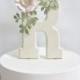 Monogram Cake Topper with Handmade Paper Flower