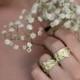 Floral Gold Wedding Ring , Wide Flower Pattern Wedding Ring , 14k Gold Wide Wedding Band , Romantic Woman Wedding Ring