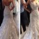 2015 New Spaghetti Straps Sleeveless Backless Mermaid Bridal Wedding Dress Gown