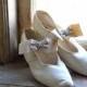 White Kidskin Leather Wedding Shoes