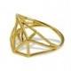 Geometric Gold Ring, Architecture Structure Ring, 3D Ring in 14K Gold, Engagement Ring,  Free Shipping