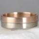 Pink & White Gold Wedding Band - 14K Gold Mens or Ladies Wedding Bands - Matte Finish - Commitment Rings - 2 Tone Bands - Wedding Ring
