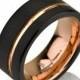 Black Tungsten Ring Rose Gold Wedding Band Ring Tungsten 9mm 18K Tungsten Ring Man Band Male Women Rose Gold Ring