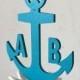 anchor with initials - wood lettering - personalized weddingpresent 