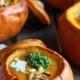 Roasted Garlic Sage Pesto Pumpkin Soup With Spicy Fried Pumpkin Seeds