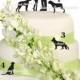 Pets With Silhouete Bride and Groom  Cake Topper