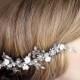 6  inches long Veil Comb, Bridal comb, Crystal, Wedding Accessory, Bridal hair comb, Tiara, Swarovski, white flowers , roses