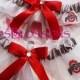 OHIO STATE BUCKEYES fabric handmade into wedding bridal keepsake garters set - size xs s m l xl xxl