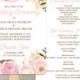 Instant Download - Floral DIY Printable Wedding Fan Programs - Wedding Program - Editable Wedding Program - DIY Program