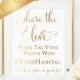 Wedding Hashtag Sign, Share the Love, Real Gold Foil, Instagram, Wedding Photo Sign