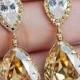 Golden Shadow Swarovski Crystal Tear Drop Earrings