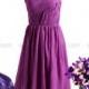 Purple One Shoulder Chiffon Bridesmaid Dress/Prom Dress Knee Length Short Dress