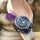 Grey Charcoal & Plum Swirl Rosette Shoe Clips or Hair Pins. Bride Bridal Party m2m Bridesmaid, Guinea Feather Pearl Lace, Fun Preppy Pretty