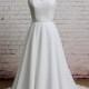 Illusion Lace Appliqued Scoop Neck Buttons Back A Line Mermaid Wedding Bridal Dress
