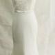 White Jewels Sequined Top Strapless Long Jersey Bridal Dress with Sweep Train