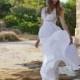 White Chiffon Long Wedding Dress Grecian Long Gown Wedding Gown - Handmade Grecian Gown With Stripes