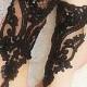 Free ship Scaly Beaded Black french lace gothic barefoot sandals wedding prom party steampunk burlesque vampire bangle beach anklets bridal
