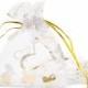 Free Shipping 20pcs 3×4’’(9×7cm) White Organza Bags Drawstring Bags Wedding Gift Bags Sheer Bags Party Bags Candy Bags BB0003-10