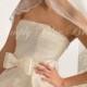 IVORY Wedding Veil - Lace Mantilla Veil, Floral Lace Trim - Mantilla Wedding Veil Fingertip Length - READY to SHIP