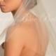 Short Veil - Soft Shoulder Length Veil with Raw Cut Edge in IVORY - READY to SHIP
