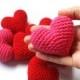 Pink Amigurumi Crochet Heart - Set of 2, Cake topper