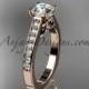 14kt rose gold diamond unique engagement ring, wedding ring ADER114