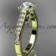 14kt yellow gold diamond unique engagement ring, wedding ring ADER114