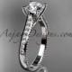14kt white gold diamond unique engagement ring, wedding ring ADER116