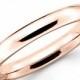 10K Solid Rose Gold 3mm Plain Wedding Band Ring