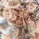20CHIMP Large Teardrop Brooch Brooch Bridal Bouquet in Vanilla, Pink, & Silver