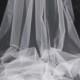 Bridal Veil Swarovski Crystal Rhinestone Edged Sheer 128 Inch Long Cathedral Length Wedding Veil