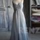 2015 Gray Bridesmaid Dress, Chiffon Gray Prom Dress, Rosette Wedding Dress, A line Backless Formal Dress, Floor Length (B085A)-Renzrags