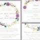 DIY Wedding Invitation Template Set Editable Word File Instant Download Printable Invitation Wreath Wedding Invitation Floral Invitation