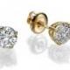 Gold Stud Earrings, Diamond Earrings, Yellow Gold Earrings 14K, 0.5ct Diamond, Wedding Earrings, Gold Earrings, Earring Studs, Christmas
