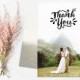 Thank You Cards Wedding, Wedding Thank You Postcard, Thank You Magnet - Petals