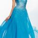 A-line Strapless Natural Floor Length Sleeveless Beads Zipper Up Chiffon Bright Blue Prom / Homecoming / Evening Dresses By Paparazzi 95007