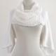 White Bridal Shrug Bolero Womens Sweater Cardigan Jacket Tunic Wrap Sweater Hand Knit