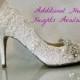 Lace Wedding Shoes .. Vintage Lace Wedding Shoes .. Lacy Wedding Heels.. Bridal Shoes .. Sparkling Shoes .. FREE Postage within USA
