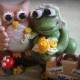 Wedding Cake Topper, Owl and Frog, Custom, Personalized Polymer Clay Wedding/Anniversary Keepsake