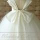 Flower Girl Dress Cap Sleeves Tulle Ball Gown Knee Length with Big Bow