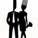 Wedding Cake Topper Mr and Mrs Cake Lover Bride and Groom Fork and Knife