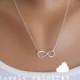 Sterling Silver Infinity Necklace - Infinity Charm Suspended on Sterling Silver Fine Cable Chain - Perfect Gift - The Lovely Raindrop
