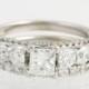 Engagement Ring & Wedding Band Diamond - 14k White Gold Princess Cut 1.80ctw Unique Engagement Ring F9536