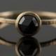 Black Rose Cut Diamond Engagement Ring in Recycled 14k Yellow Gold // Eco Engagement // Modern Bride // Handmade Portland